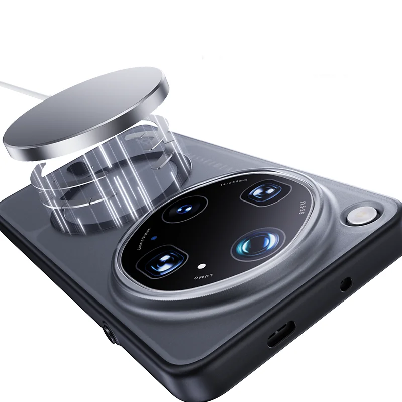 ELVEV Frosted Translucent Magnetic Phone Case with 360° Rotating Ring Holder