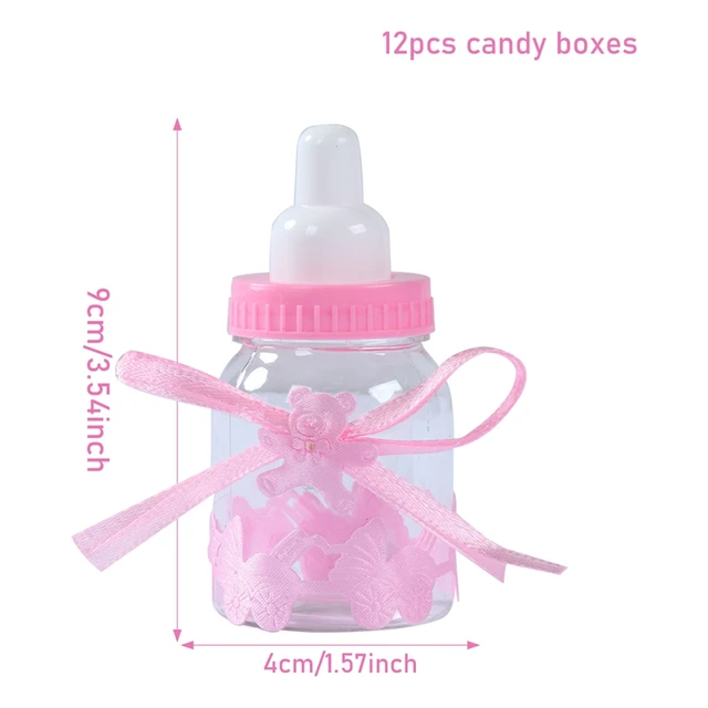 50 Biberon Portaconfetti Per Feste - Bomboniere Baby Shower Blu O Rosa, 4x9cm