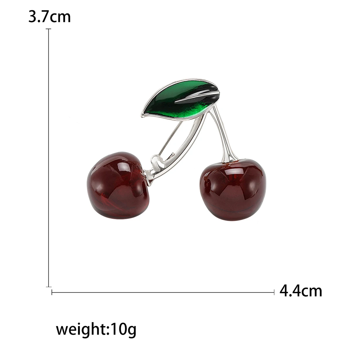 Rhinestone Cherry Brooches for Women Unisex Enamel Cherries