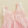 Toddler Girls Sleeveless Floral Tulle Princess Dress A-line Summer Dress with Butterfly Embellishments Slip Dress 1