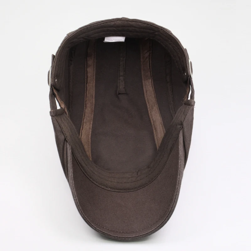 Men's Casual Berets Solid Color Vintage Cotton Visor Caps Summer