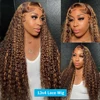 30 32 Inch Highlight Ombre Lace Frontal Wig Curly Human Hair Wigs 4/27 Colored 13x4 13X6 Deep Curly 4x4 5X5 Lace Closure Wigs 3