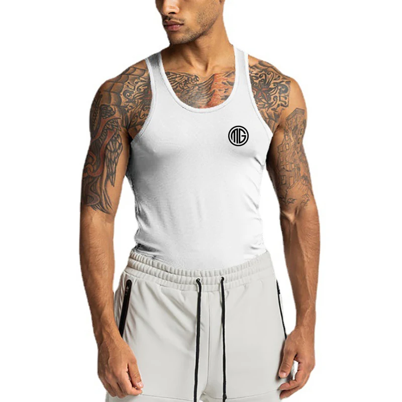 

Men's Sports Breathable Sweat Vest Summer Slim-fitting Quick-drying Fitness Bodybuilding Sleeveless T-shirt
