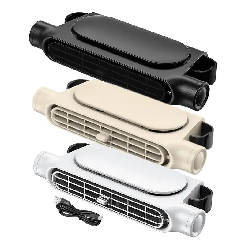 Car Backseat Cooling Fan Seat Fan Front Rear Seat Headrest Cooling Air Fan USB 3 Adjustable Wind Car Interior Decor Cooling Fan