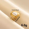 Bagues ouvertes bohème en émail blanc, couleur or, luxe, irrégulier, en acier inoxydable, réglable, bijoux de charme pour femmes, cadeaux