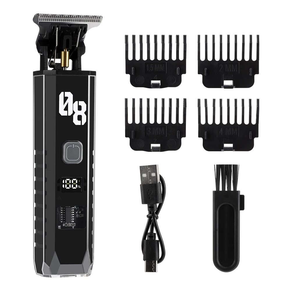 T9 LCD Hair Clipper Electric Hairdresser Oil Shaving Head Electric Pusher Carvin