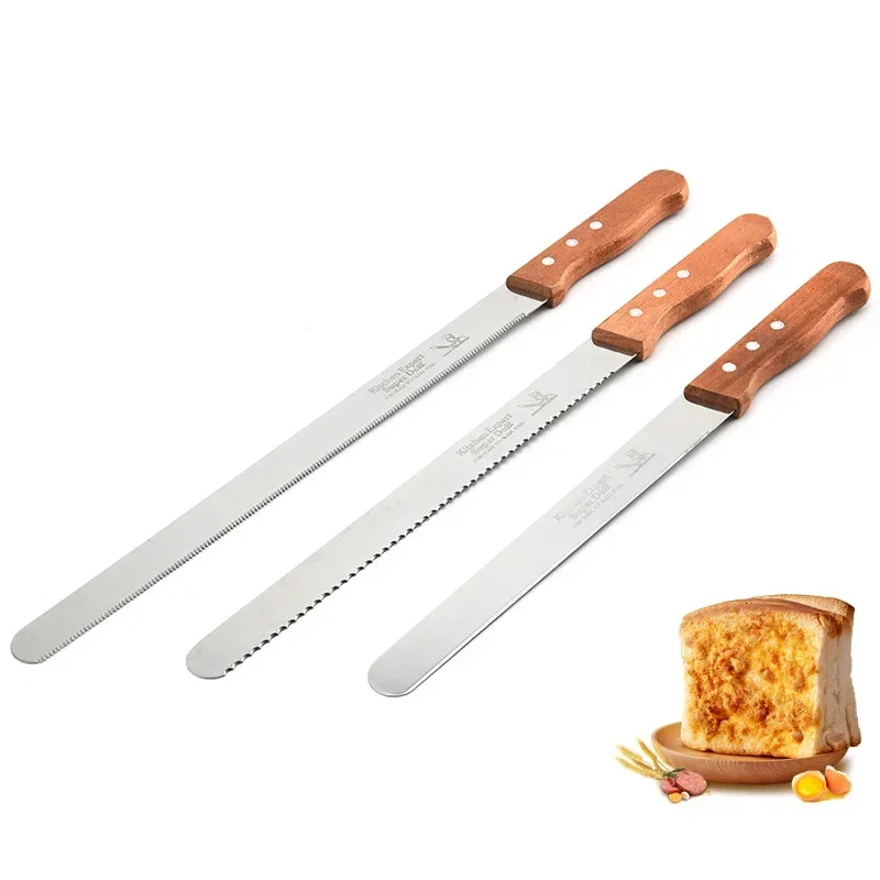 Cake knife 10/12/14 inch long cutter serrated bread stainless steel loaf slicer