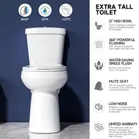 Extra Tall Toilet 21 Inch - High Toilet for Seniors, Round Toilet Dual Flush 1.1/1.6 GPF Comfort Bowl Height Toilet for Bathroom 2