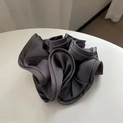 Elegant French - Style Satin Hair Tie for Women - Simple & Chic Design (5 grey)