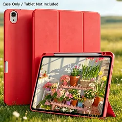 Versatile iPad Case with Pencil Holder and Hybrid Protection - iPad 10th 11th A16 (BC - Watermelon Red)