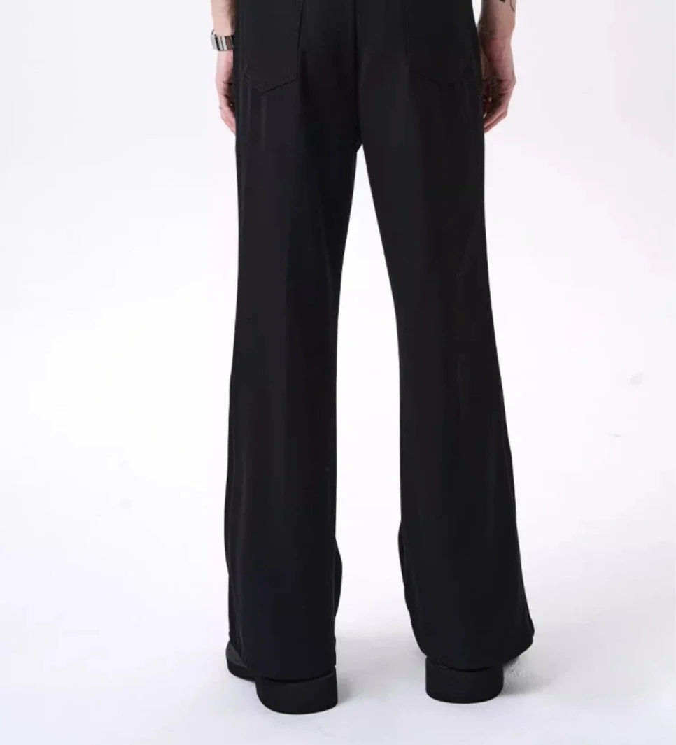 Description Picture 4 of itemBlack Elastic Social Tailoring Tight Stretch Male Suit Trousers Business Bell Mouth Flared Men's Summer Pants Cheap Stylish 2024