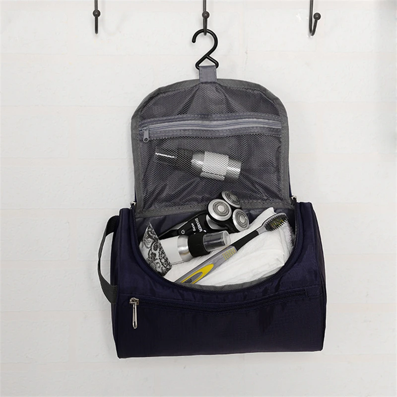 

2023 New Large Travel Cosmetic Bags Solid Functional Hanging Hook Makeup Cases Necessaries Organizer Storage Pouch Travel Bag