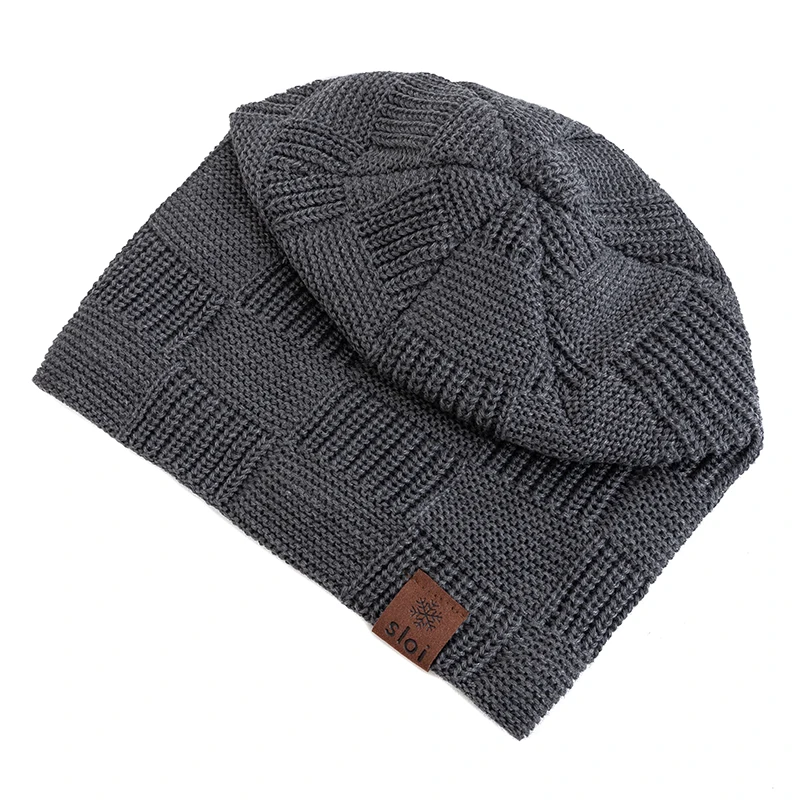 New Unisex Slouchy Winter Hats Plush Fleece Lined Warm Beanie Hat Men Women Casual Decor Winter Ski Sports Knitted Hats