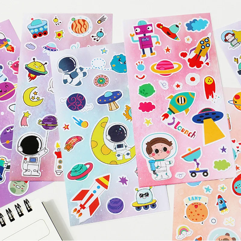 

3 Pcs/Lot Outer Space Cosmic Starry Series Creative Stickers DIY Hand Account Scrapbook for Notebook Diary Album Decoration