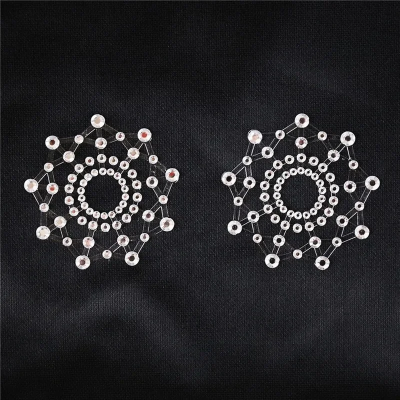 Breast Nipple Covers Pair Sexy Nipple Transparent Self Adhesive Breathable Comfortable Stickers Rhinestone Breast Petals Lingerie Pasties Bras silicone nipple cover disposable nipple cover breast sticker