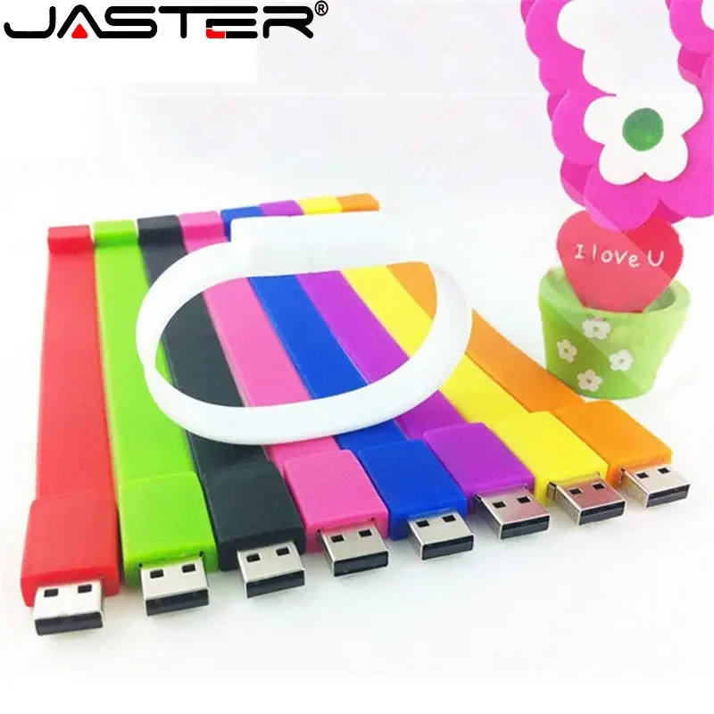 

Fashion Wristband USB 2.0 Flash Drives 64GB 32GB High speed Pen Drive Gift for kids Pink Memory Stick 16GB 8GB U Disk For Laptop