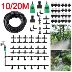 Greenhouse 10/20M DIY Drip Irrigation System Automatic Watering Garden Hose Micro Drip Watering Kits with Adjustable Drippers
