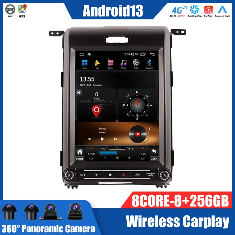 

12.1 Tesla Screen Android Car Radio For Ford Raptor 2009+ for Ford F150 XLT 2013 2014 F150 GPS Autoradio Multimedia Video Player
