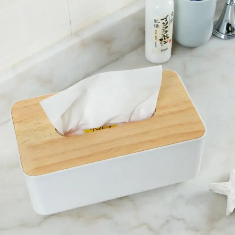 

Wooden Tissue Box Cover Solid Wood Toilet Paper Holder Case Simple Stylish Napkin Dispenser Home Car Organizer