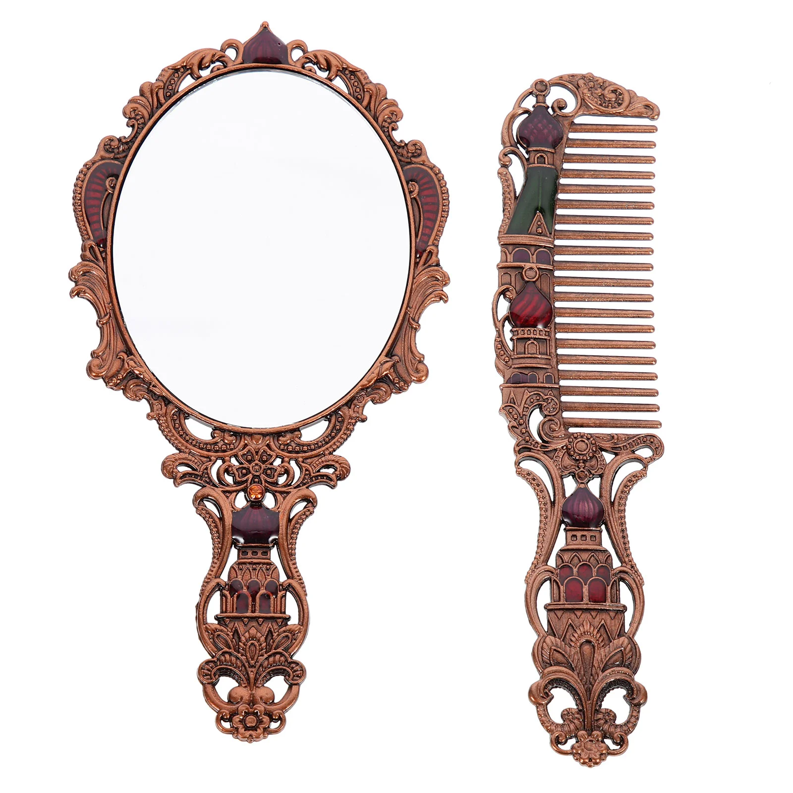 

Vanity Mirror Handhold Accessories Comb Handheld Zinc Alloy Shower Fogless Unique with Decor
