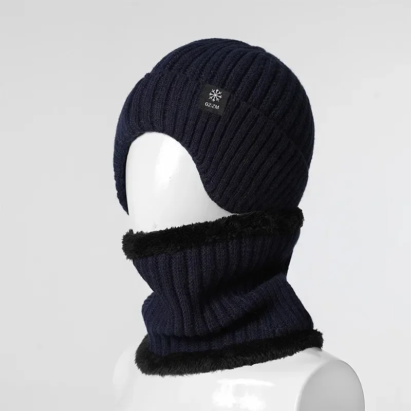 Knitted Hat Winter Neck Protection Set Scarf Cycling Ear Protection Men's and Women's