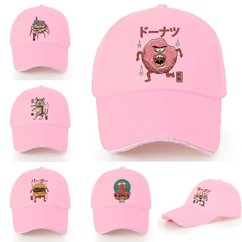 

Baseball Cap Women Travel Visors Hat Autumn Outdoor hat Unisex Adjustable Cotton Summer Sun Visors Cute Monster Series Print cap