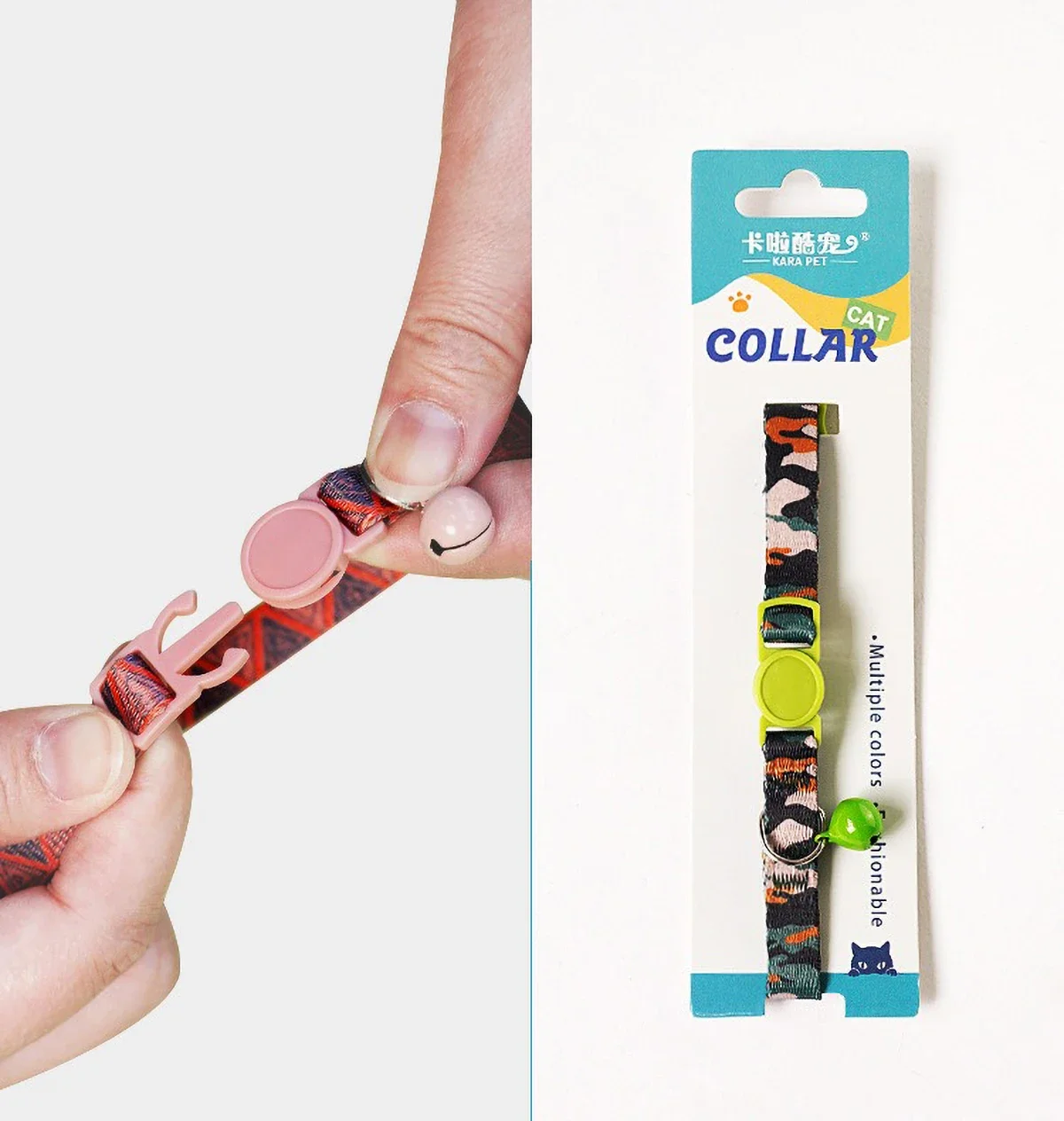 Concise Design Cat Weaving 15-30cm Necklace Collar with Bell Anti-Suffocation Comfortable Safe Buckle Pet Decoration Accessory