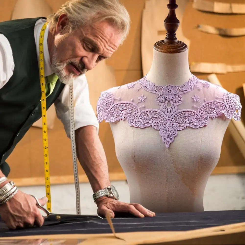 Col En Dentelle Guipure Blanc 34cm Col Claudine Fille Avec Fleurs