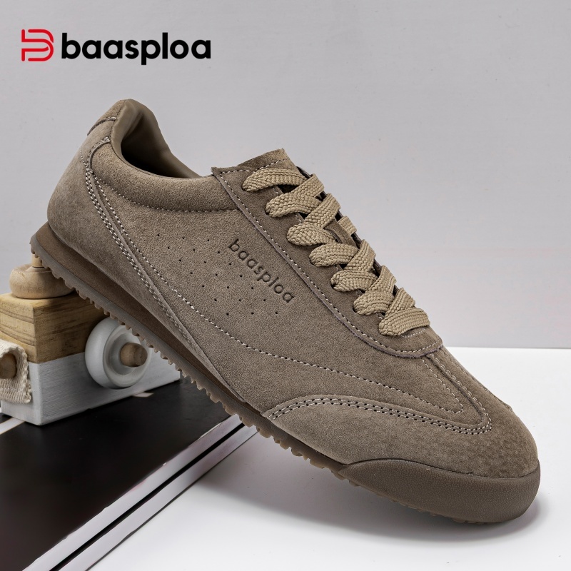  Baasploa Women Leather Walking Sneakers Casual Shoes Comfort Lightweight Sport Trainers Fashion Versatile Non Slip Shoes 