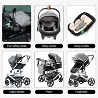 Poussette bébé 3 en 1 luxueux Portable voyage landau pliable landau haute paysage cadre en aluminium nouveau-né poussette pour bébé 3