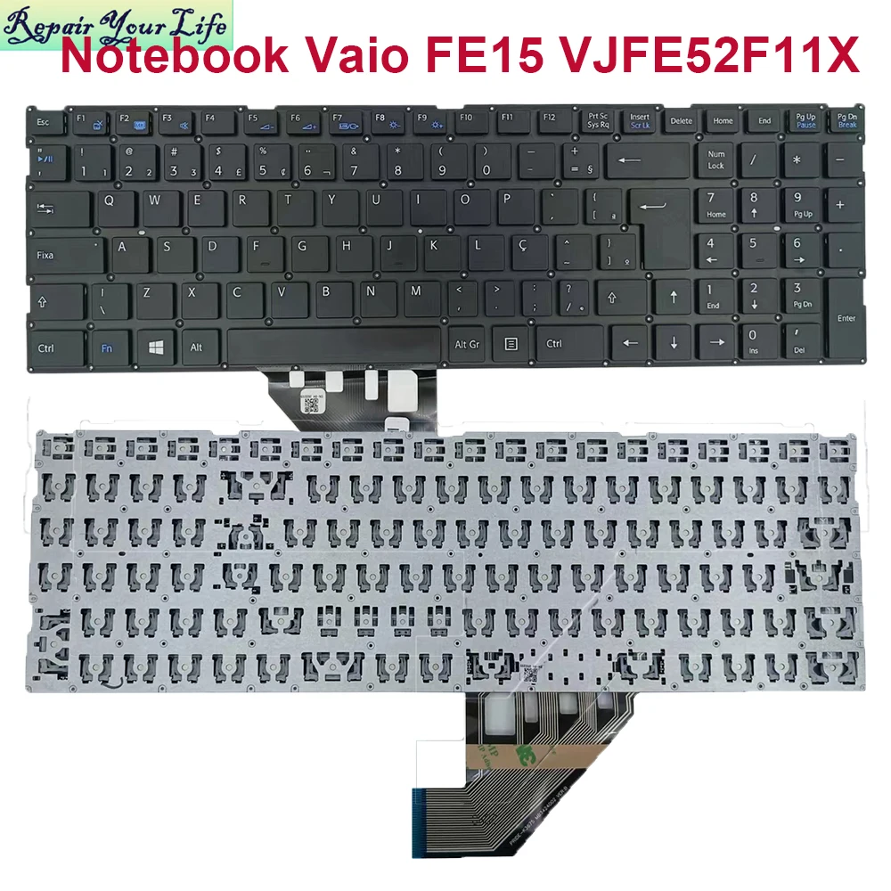 Pt-br Teclado Brasil Brasileiro Teclado de Substituição Fit para Notebook Sony Vaio Fe15 Vjfe52f11x-b0611h B1881h Pride-k3675 Português