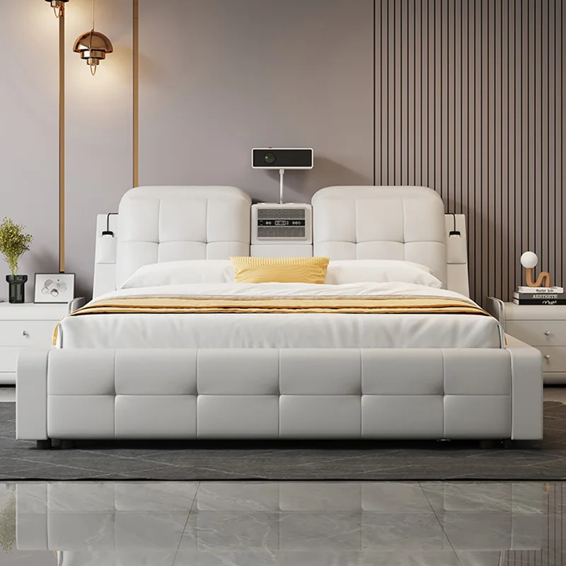 

Minimalist Marriage Bed Nordic Aesthetic Modern Multifunctional Bed Storage Space Cama De Lujo Para Dormitorio Home Decor