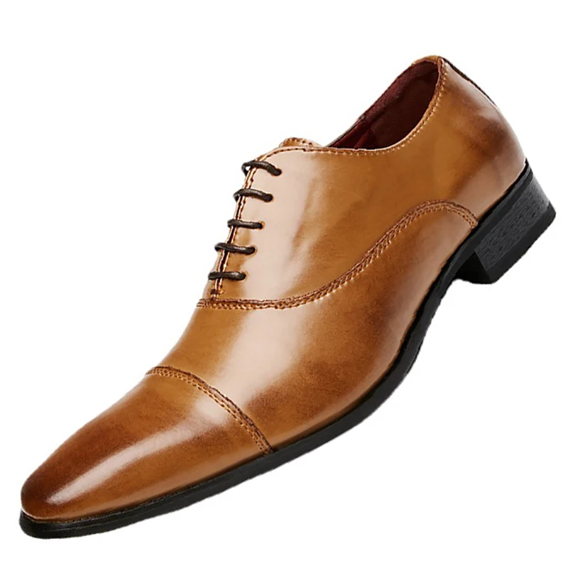 Men's Casual Leather Shoes Lace up Luxury Handmade Brock Men's Shoes