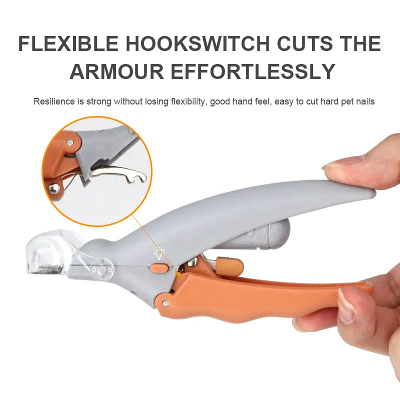 Household Pet Products Splash Proof Cat And Dog Nail Clipper LED Lamp Magnifying Glass Anti Cutting Blood Line Pet Nail Clipper