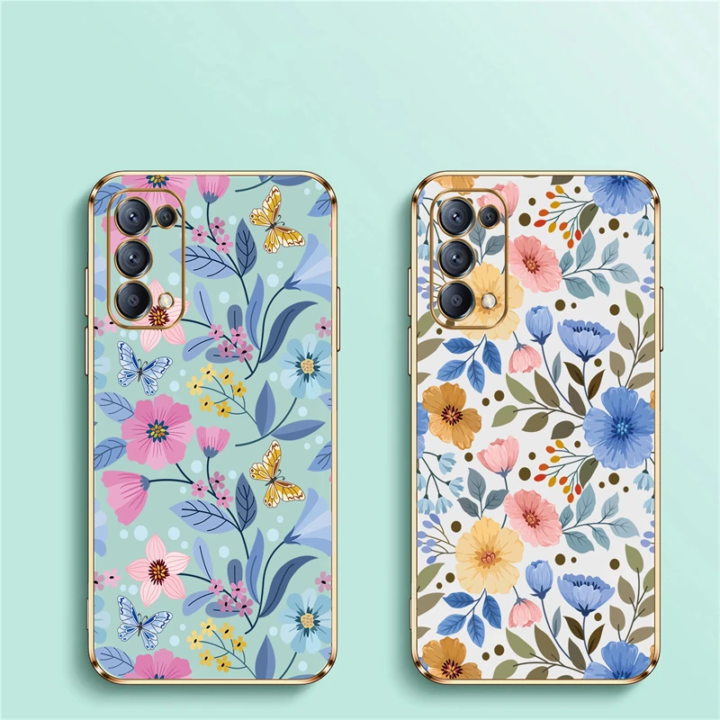 Elegant Floral Silicone Phone Case with Plated Design – Soft Protective Cover