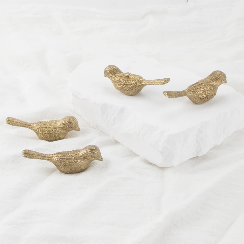 Description Picture 6 of itemSolid brass European luxury bird drawer knob furniture hardware kitchen cabinets gold pull handle