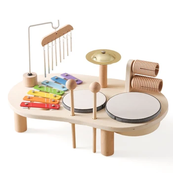 Baby Montessori Educational Toys Wooden Xylophone Drum Aeolian Bells Percussion Musical Instruments Kids Birthday Christmas Gift