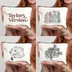 Tracklist Taylor's Version Makeup Bag Swift Fans Gift Girl Autumn Version Travel Cosmetics Organizer Luxury Pencil Case Wallet