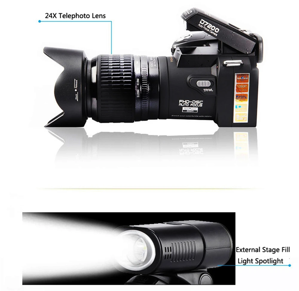 Digital Camera 24X Optical Zoom Auto Focus 33MP Photo 1080P HD Video 3 Lens Kit