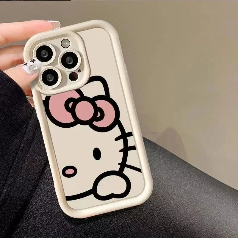 thumbnail image 1 of Sanrio-fundas de teléfono de Hello Kitty Cat para iPhone, protección de lente suave, regalo encantador, 12, 14, 15, 11, 13 Pro Max, XS, XR, 8, 7 Plus, SE2, 1 of 5