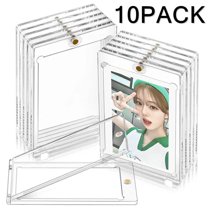 Card Protector 1-10Pack HD Acrylic Magnetic Card Holder for Kpop idol Photo Card Trading Sports Cards