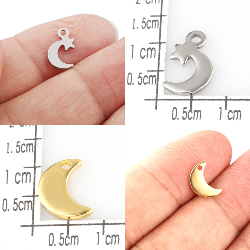 20 Stück/Lot Edelstahl Charm Charms für Schmuckherstellung Herz Mond Muschel DIY Anhänger Schmuckherstellung Zubehör Zubehör – Detail 4