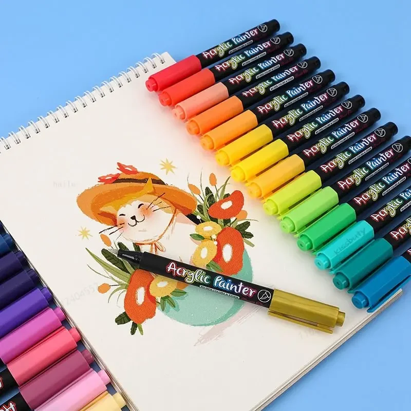 Acrylic Paint Markers 12-100 Colors Brush Tip Direct-Liquid Ink Control System Professional-Grade for Multi-surface acrylic paint markers,paint marker pen,paint marker pens