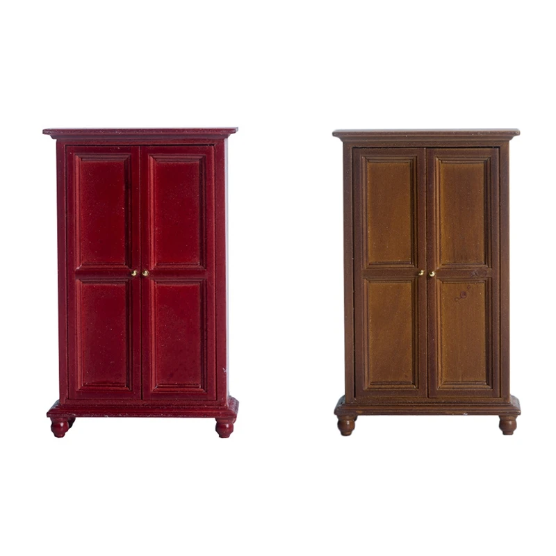 

Лидер продаж 2023, миниатюрный кукольный домик «сделай сам», украшение для спальни, двухдверного шкафа, мебель, аксессуары для украшения кукольного домика