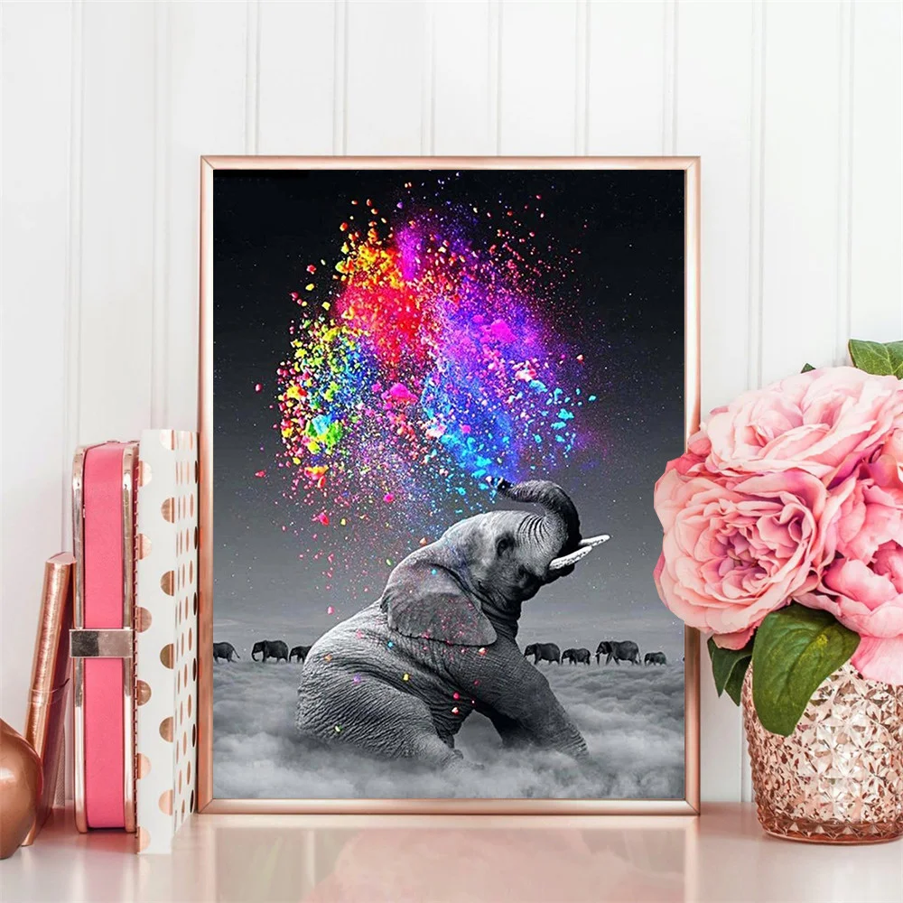 HUACAN 5d Diamond Painting Full Drill Animal New Arrival Diamond Embroidery Elephant Decorations For Home