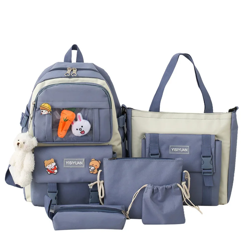 Korean Version Letter Contrast Backpack For Elementary School For Girls Middle And High Students 6