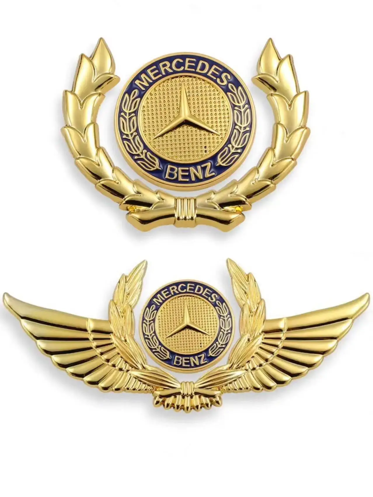 Emblem with Wings Star Bonnet Badge Gold Car Hood Front Chrome Logo  Luxurious Plated for Mercedes Benz Hood with Wing - AliExpress, image size:1278x1704