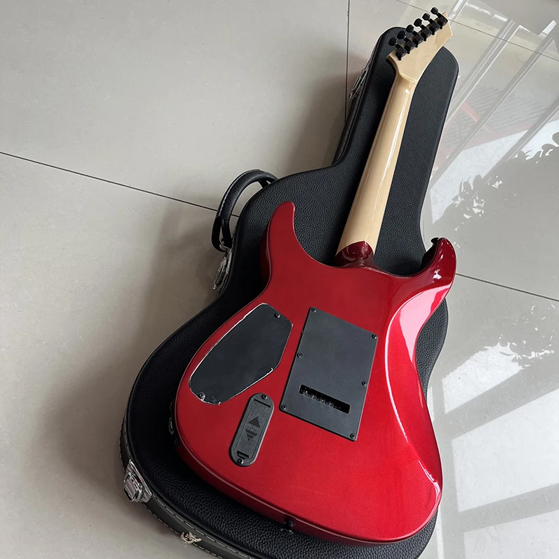 Classic metal red electric guitar, active pickup system, 24 tone all