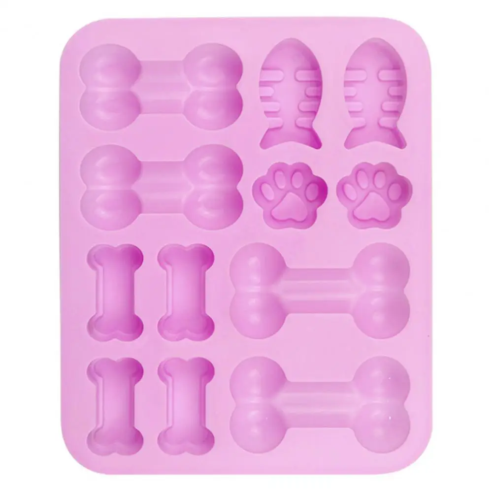 

Гибкая силиконовая форма в форме лапы, форма для закусок, антипригарная силиконовая форма, набор из 12 вариаций для помадки, шоколада, собак, костяной рыбы