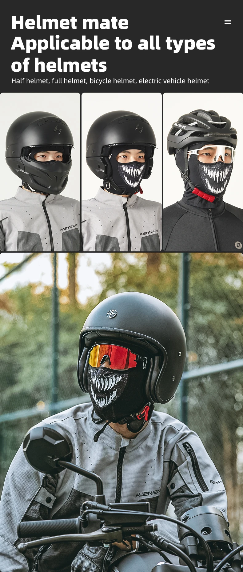 lightweight riding face cover